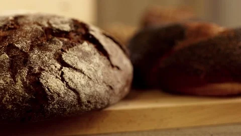 Fresh bread in slow motion Stock Footage 72283357