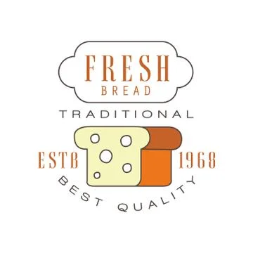 Fresh bread, traditional best quality logo, estd 1968, bakery badge retro food Stock Illustration