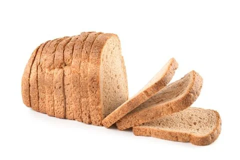 Fresh bread on white background. Baked goods Foto stock
