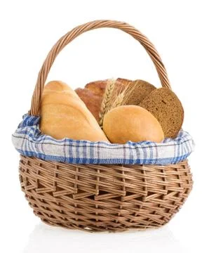 Fresh bread on white background Stock Photos