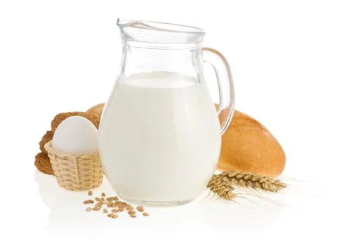 Fresh bread on white background Stock Photos