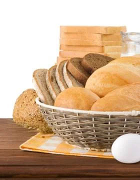 Fresh bread on white background Foto stock