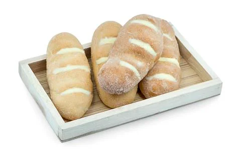 Fresh bread on a white background Stock Photos