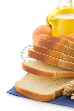Fresh bread on white Stock Photos