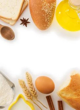 Fresh bread on white Stock Photos