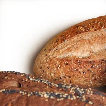 Fresh bread on white Stock Photos