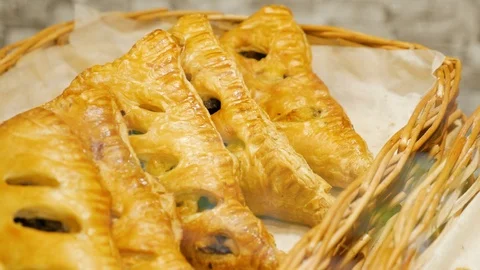 Fresh breakfast bakery goods. Stock Footage 108095248