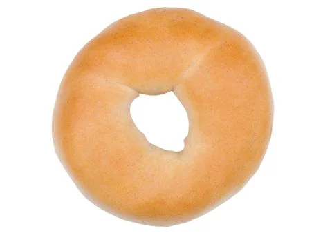 Fresh breakfast bread bagel roll isolated on white background Stock Photos