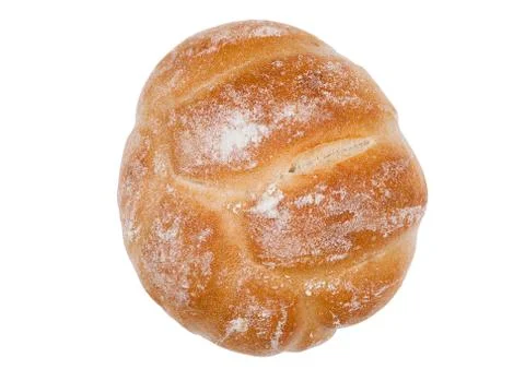 Fresh breakfast bread roll isolated on white background Stock Photos