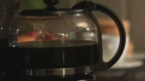 Fresh Breakfast Coffee Being Poured In Kitchen 4K Stock Footage 62461946