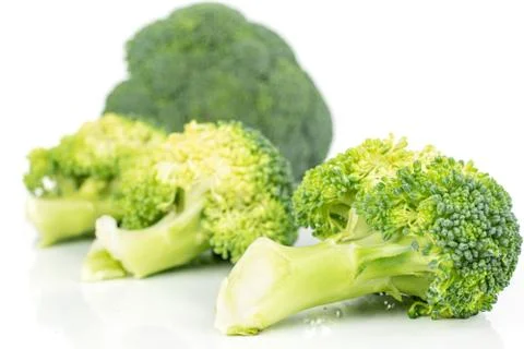 Fresh breen broccoli isolated on white Stock Photos