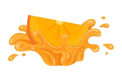 Fresh bright cut slice persimmon juice splash burst isolated on white backgro Stock Illustration