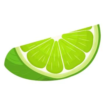 Fresh bright exotic cut slice lime fruit isolated on white background. Summer Stock Illustration