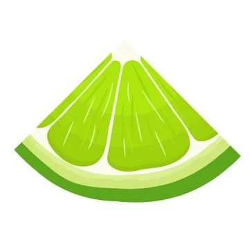 Fresh bright exotic cut slice lime fruit isolated on white background. Summer Stock Illustration