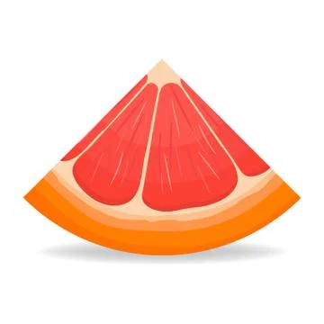 Fresh bright exotic cut slice grapefruit isolated on white background. Summer Illustrazione stock