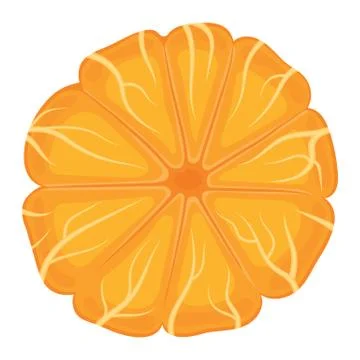 Fresh bright view from above exotic peeled tangerine or mandarin isolated on  Stock Illustration