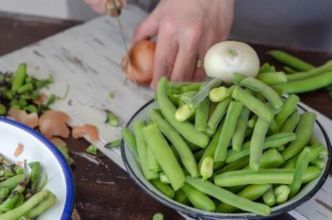 Fresh broad beans Stock Photos