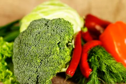 Fresh broccoli and vegetables Stock Photos