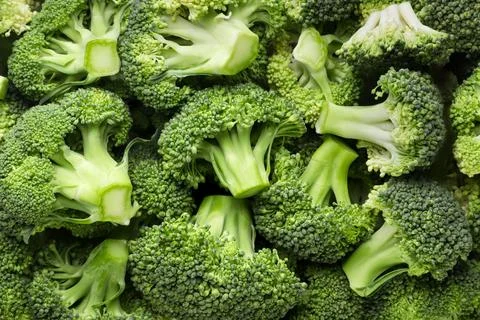 Fresh broccoli background. Top view Stock Photos