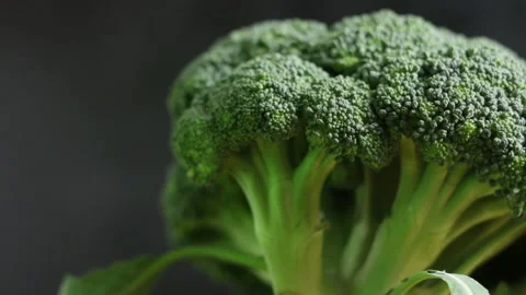 Fresh broccoli close up tracking shot slider camera motion Stock Footage 102643798