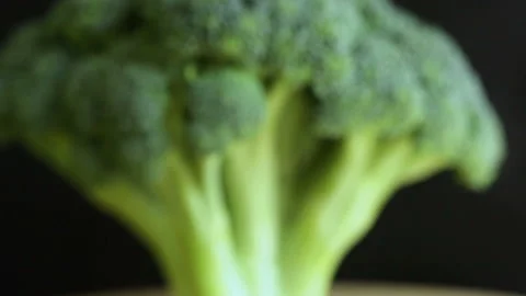 Fresh broccoli close up zoom camera depth of field Stock Footage 102332762