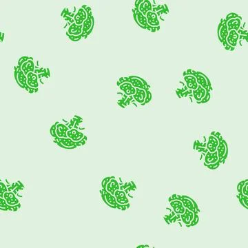 Fresh broccoli glyph seamless pattern Stock Illustration