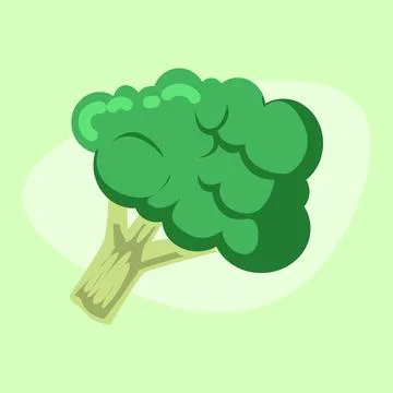 Fresh broccoli illustration vegetable element with abstract green background Stock Illustration