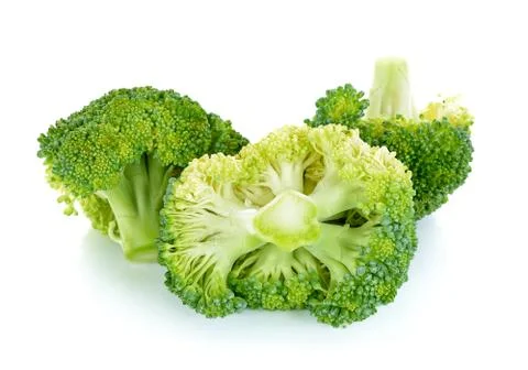 Fresh broccoli isolated on the white background Stock Photos