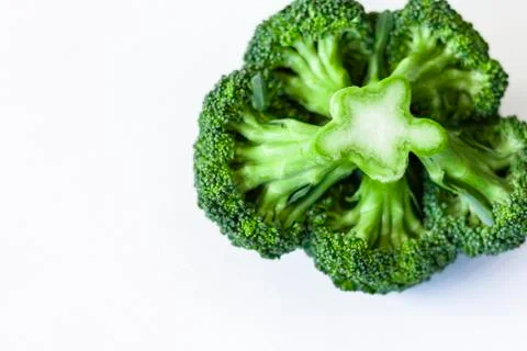 Fresh broccoli isolated on white background with copy space Stock Photos