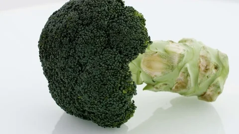 Fresh Broccoli on Turntable Stock Footage 75744799