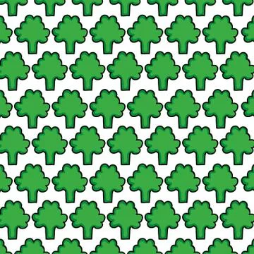 Fresh broccoli vegetable pattern background Stock Illustration