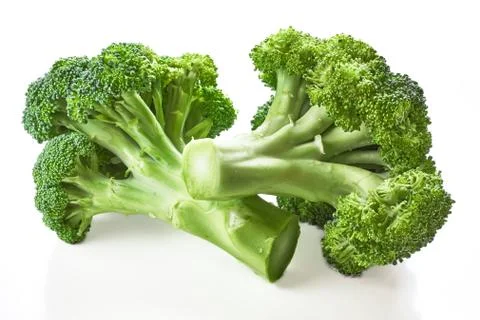 Fresh broccoli on white background Stock Photos