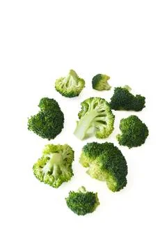 Fresh Broccoli on White Background Stockfoto's