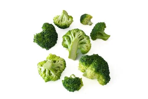 Fresh Broccoli on White Background Stock Photos
