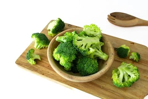 Fresh Broccoli on White Background Foto stock