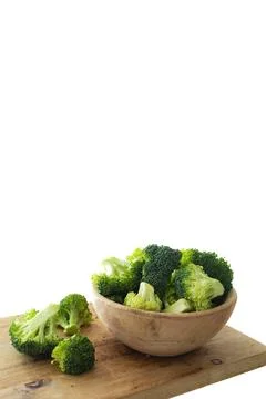 Fresh Broccoli on White Background Stock Photos