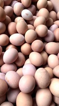 Fresh Brown Egg Assortment in Close Up Foto stock