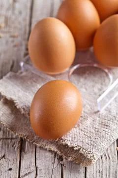 Fresh brown eggs Stock Photos