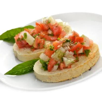 Fresh bruschetta Stock Photos