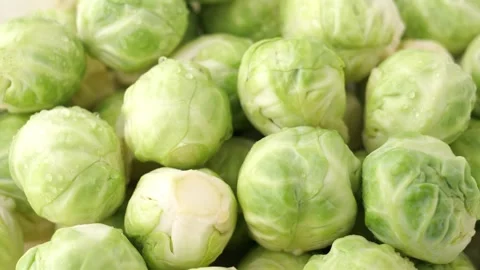 Fresh Brussels Sprouts. Stock Footage 252985826