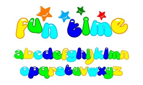 Fresh bubble font design Stock Illustration