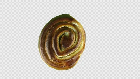 Fresh bun with cottage cheese (alpha channel) Video stock 242425171