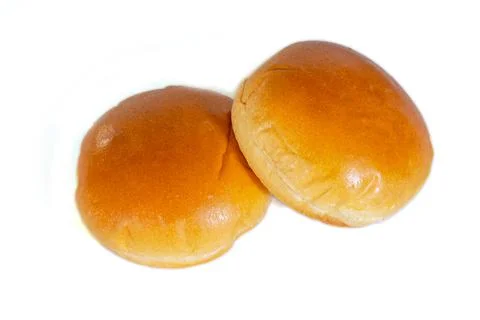 Fresh buns isolated on white background Stock Photos