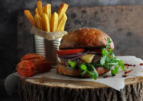 Fresh burger. Stock Photos