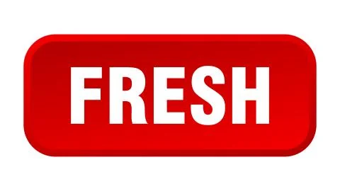 Fresh button. fresh square 3d push button Illustrazione stock