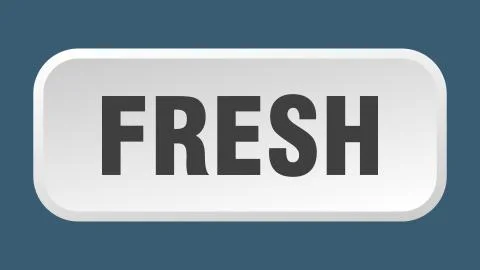 Fresh button. fresh square 3d push button Illustrazione stock
