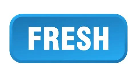 Fresh button. fresh square 3d push button 스톡 일러스트