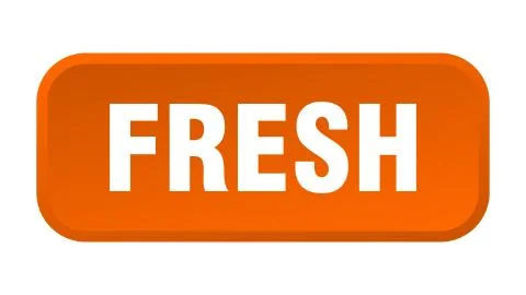 Fresh button. fresh square 3d push button Illustrazione stock