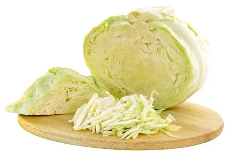 Fresh cabbage on a cutting board Stock Photos