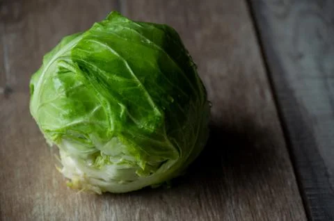 Fresh Cabbage. A head of green cabbage Stock Photos